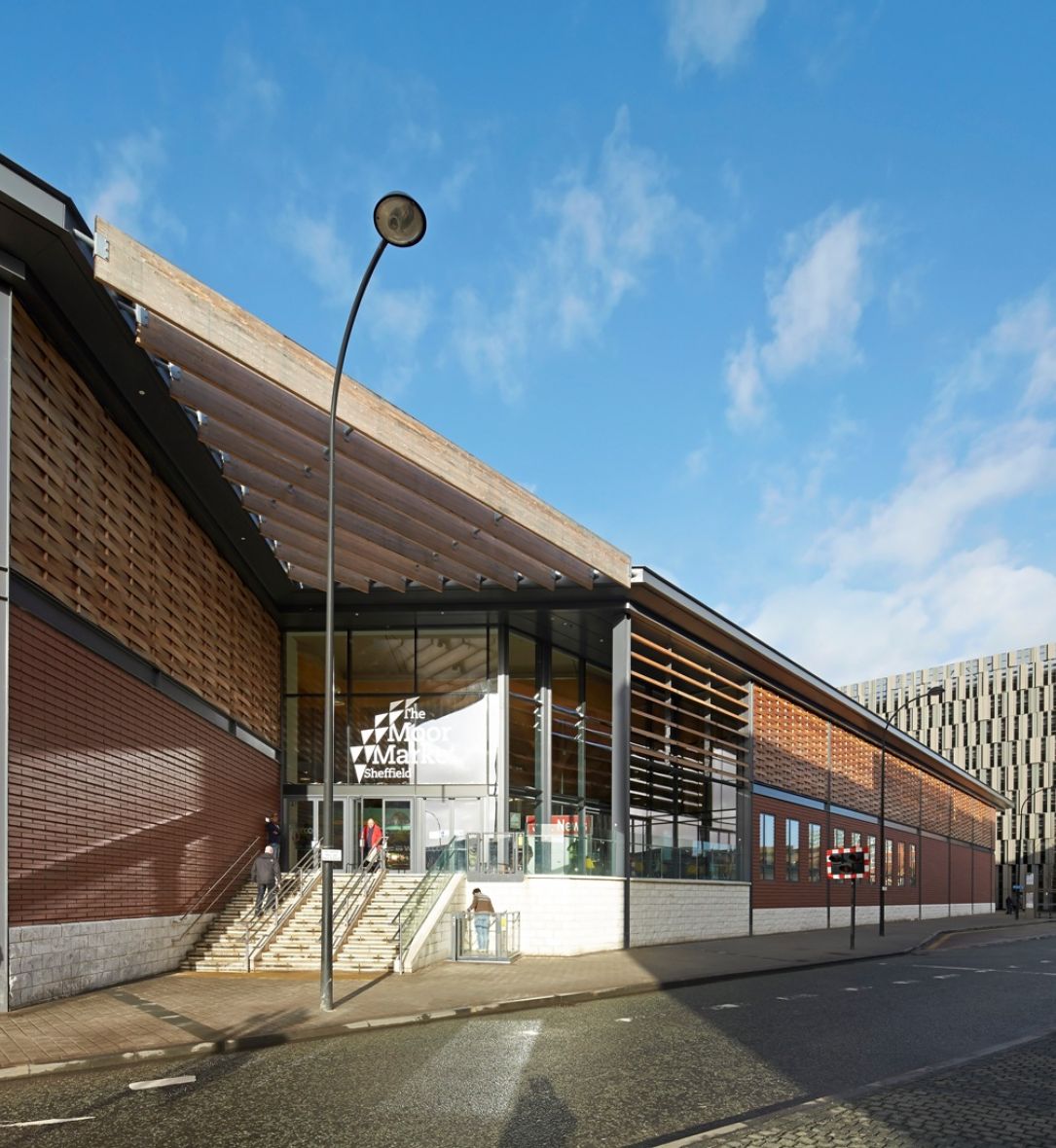 BCL timber cladding panels used at Sheffield Moor Market