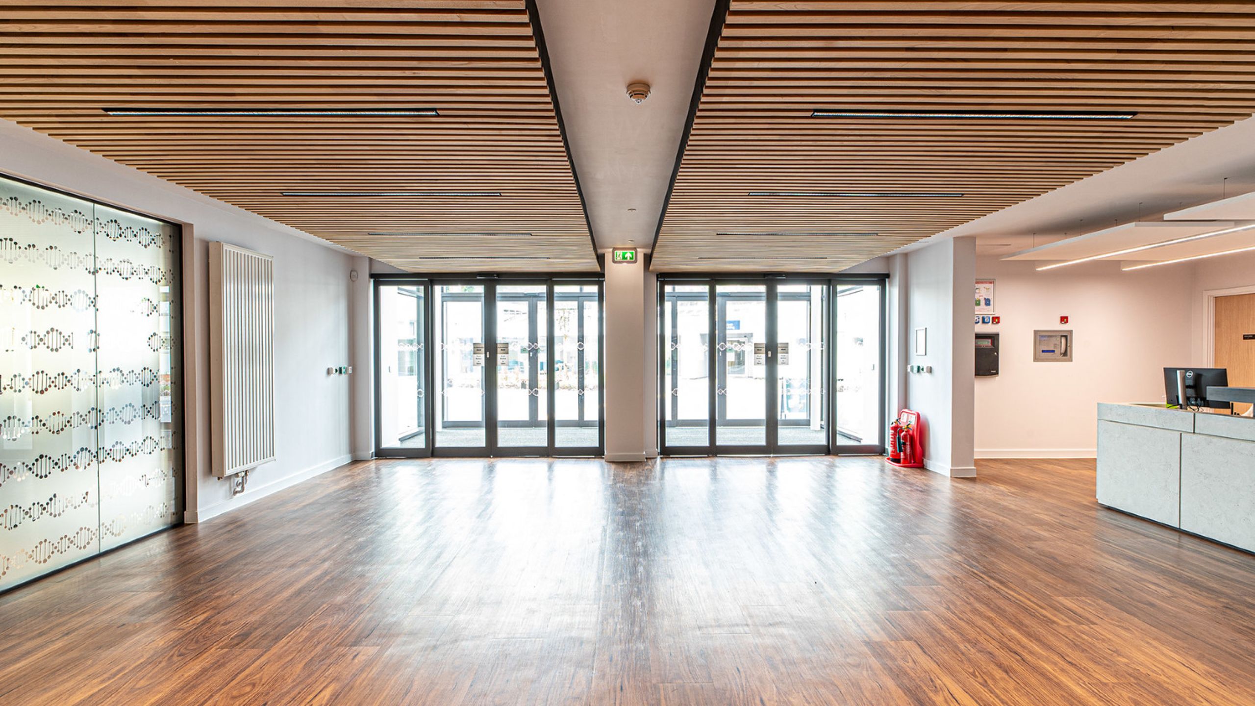 BCL timber slat ceilings at Berrows House, University of Worcester