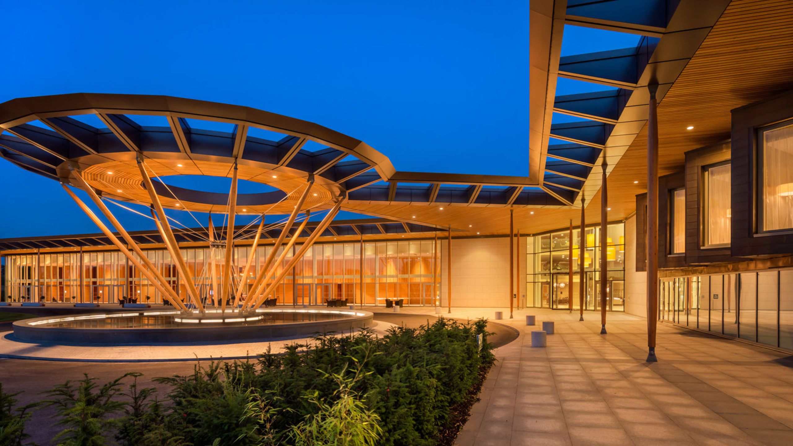 St Georges Park at night with BCL Timber slat panels