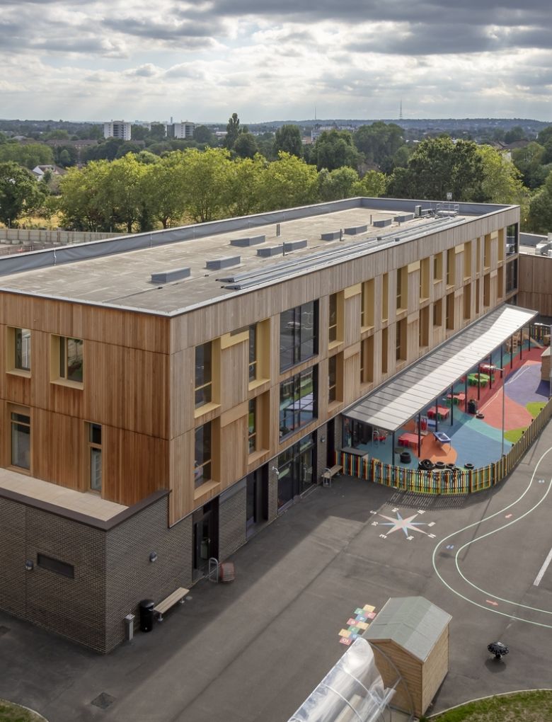 Wingfield Primary School wrapped in BCL Timber Cladding System