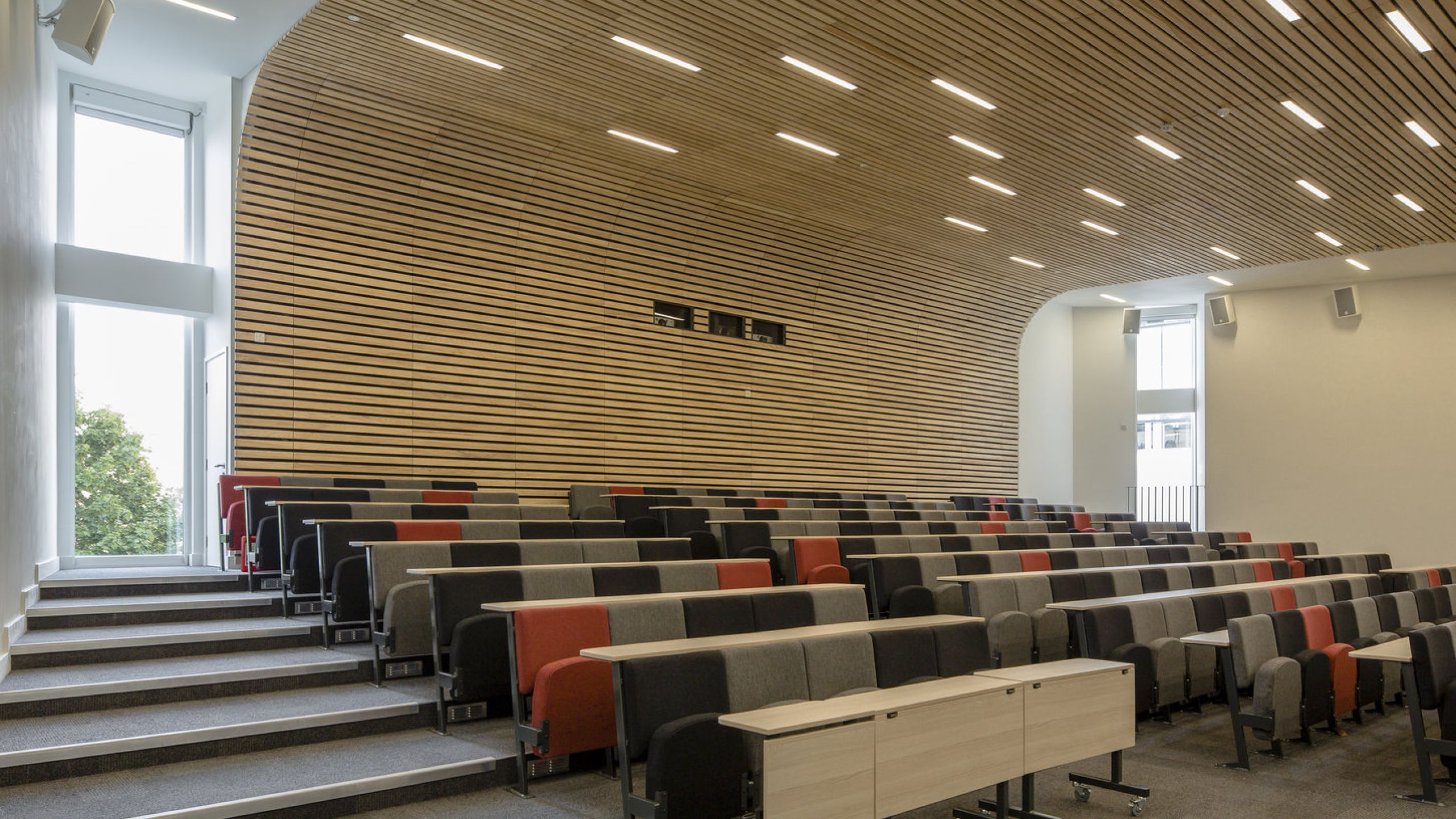 Timber slatted ceilings at Eldon Campus, Portsmouth University