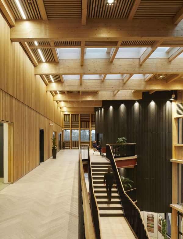 BCL wooden ceilings and wooden slatted walls at York St John