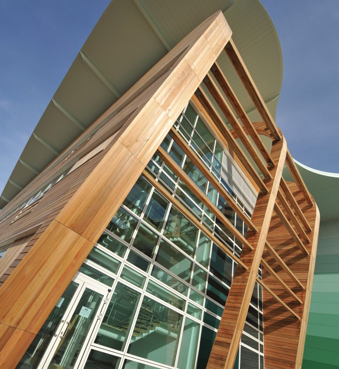 Wood cladding panels installed at G Park, Blue Planet 