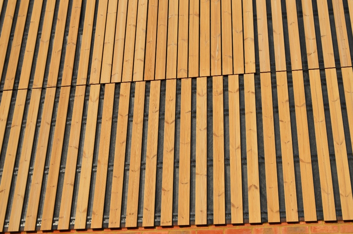 Close up of BCL Timber Panels at Edenbridge