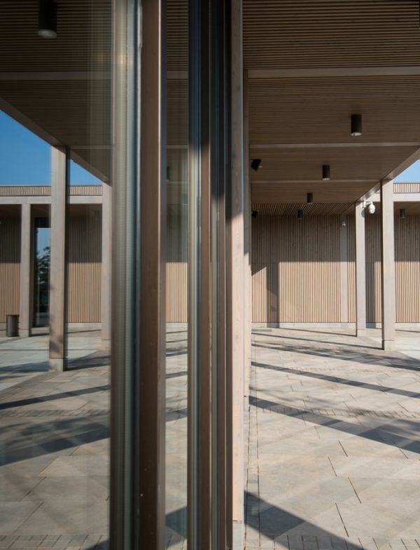 BCL wood cladding panels and soffit used at NMA Building