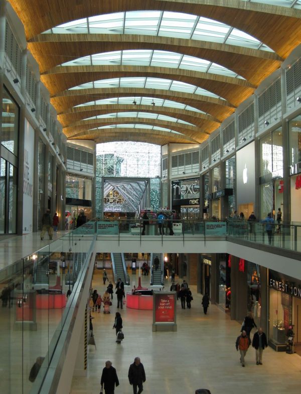BCL wooden slat ceilings at Leicester Highcross Mall