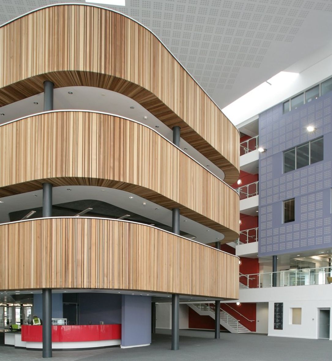 Internal timber Wall Panels at Walsall College of Arts & Technology