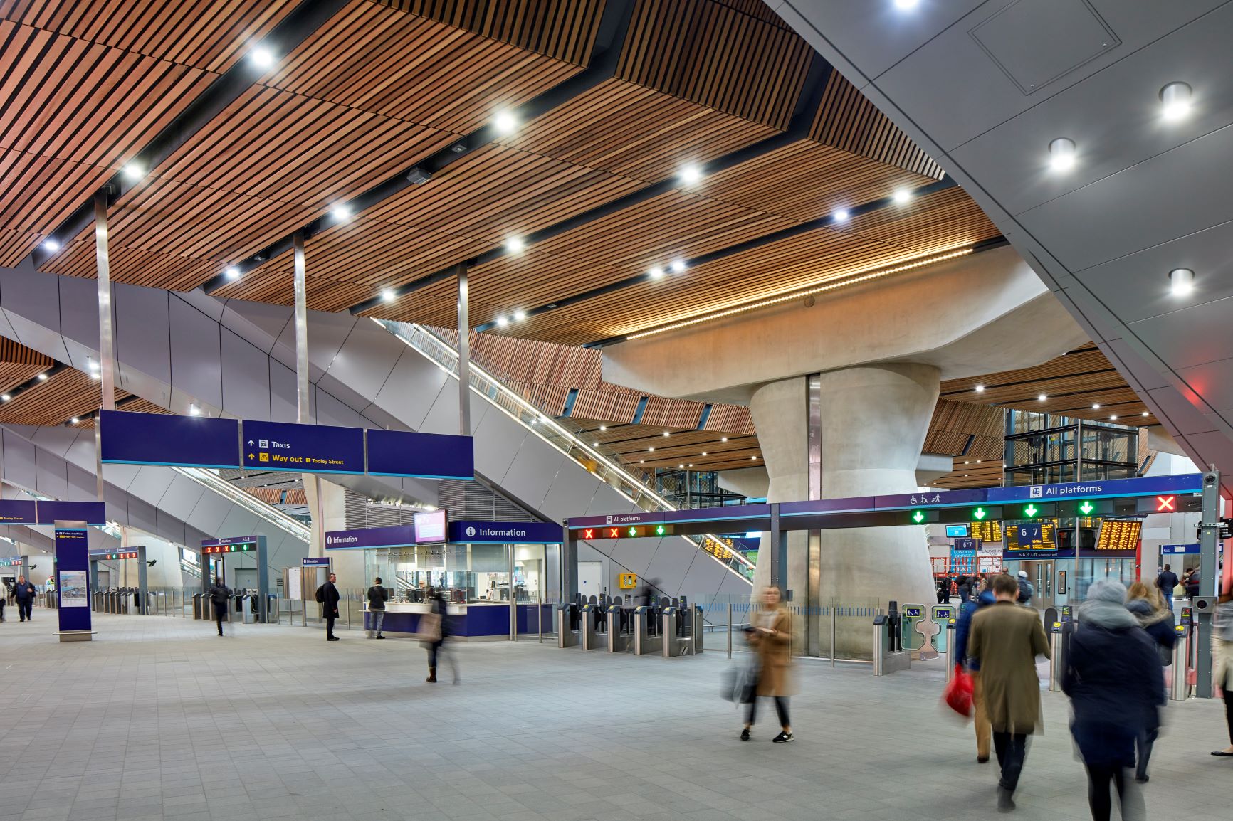 BCL wood ceilings at London Bridge Station