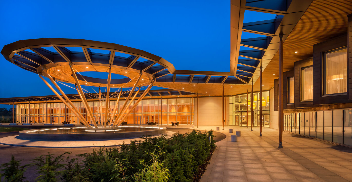 St Georges Park at night with BCL Timber slat panels