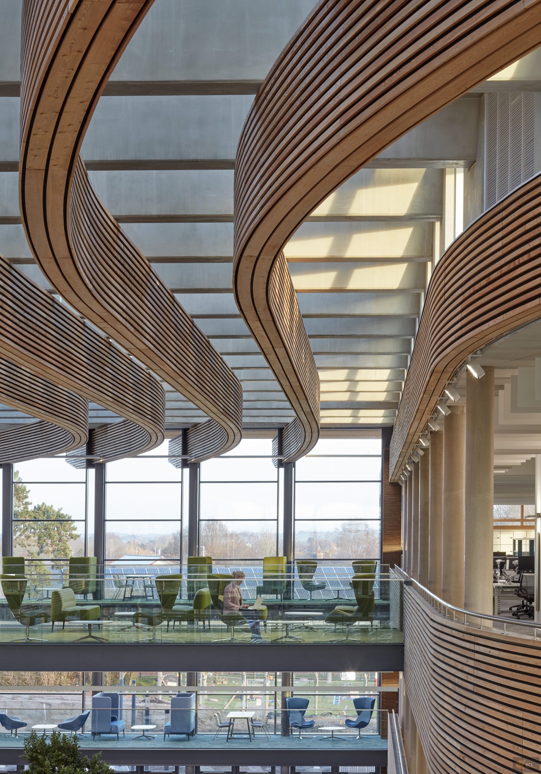 wooden slatted walls by BCL at the UKHO