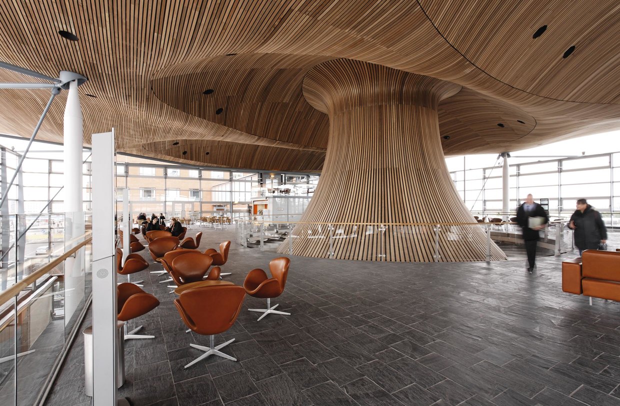 BCL wood ceilings installed at The Welsh Assembly in Cardiff