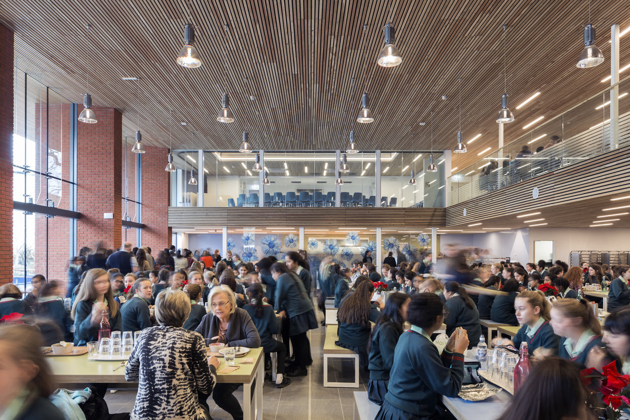 BCL wooden slatted ceilings at Haberdasher Askes school