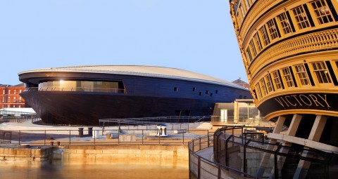 Photo of the Mary Rose Museum covered in BCL Timber cladding