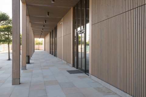 NMA clad in timber slats by BCL Timber