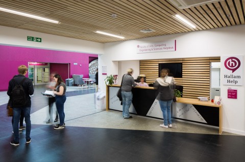 Further photographs of timber slat ceilings at Sheffield Hallam University