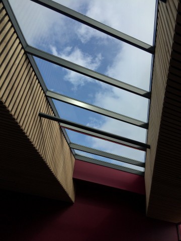 Helpdesk at Sheffield Hallam Uni with timber clad walls and ceilings 