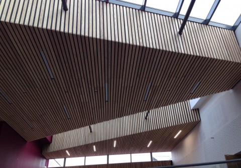 Full view of BCL wood slat ceilings