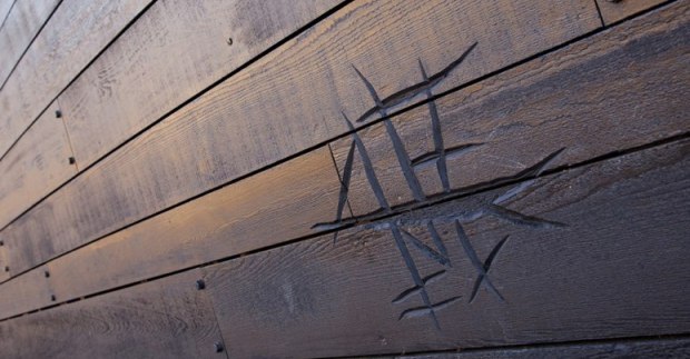 Etched ciphers in BCL Timber Slats