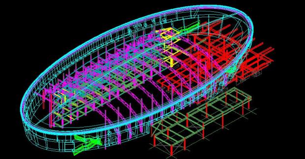 CAD Line Drawing of Mary Rose Museum